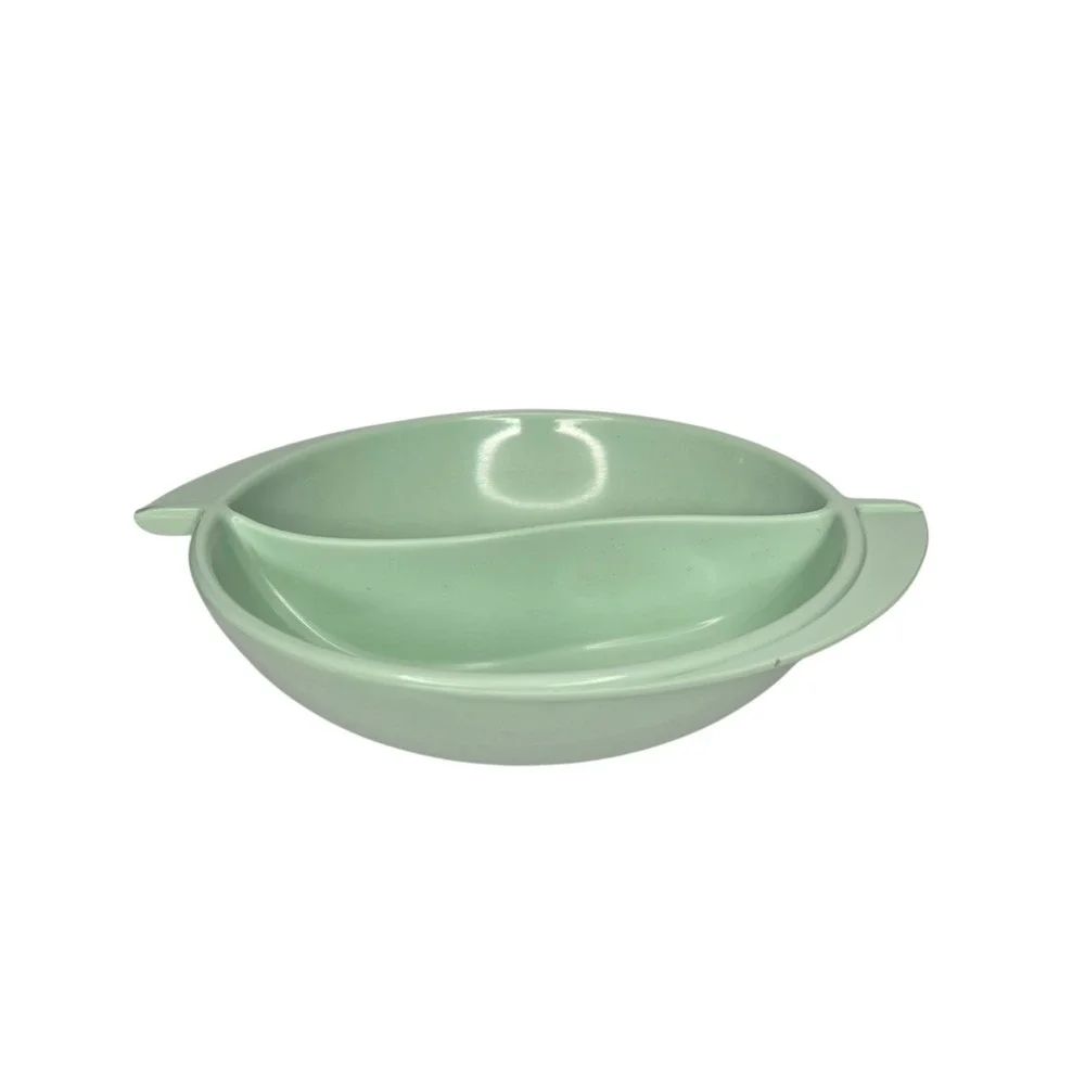 Vintage Boonton Melmac Melamine Divided Vegetable or Serving Bowl Mint Green 605